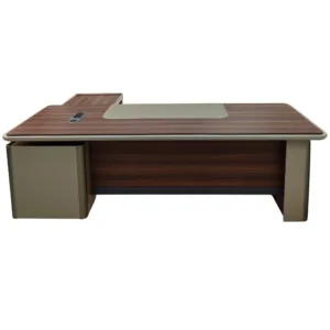 Bureau de Direction Marron C61 avec Retour et Caisson Fixe – Modèle D220 Ref B2419R