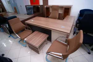 Bureau de Direction avec Retour et Caisson Mobilité Beige C51 D180 Ref 23106