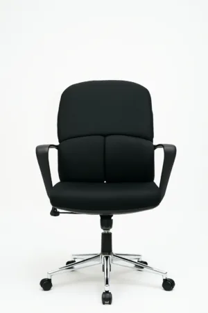 Fauteuil de Bureau Ergonomique Chili avec Mousse Haute Densité, Accoudoirs Fixes et Base en Chrome