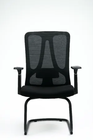 Chaise Visiteur Ergonomique avec Dossier en Méch et Assise en Tissu Haute Densité