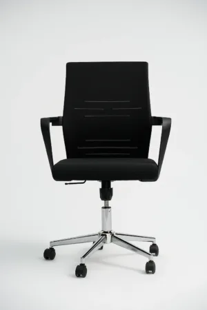 Fauteuil Président Ergonomique en Maille Porto – Confort Haute Densité, Accoudoirs Robustes et Base Chromée