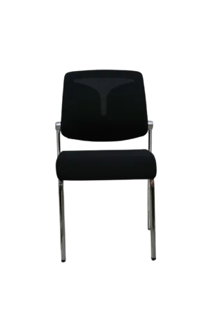 Chaise Visiteur en Métal Chromé avec Dossier et Assise en Mousse, sans Accoudoirs