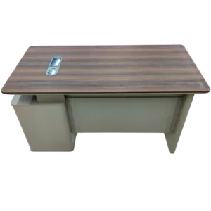 Bureau Métal & Bois avec Caisson Tiroirs – 140x70 cm – Design Fonctionnel