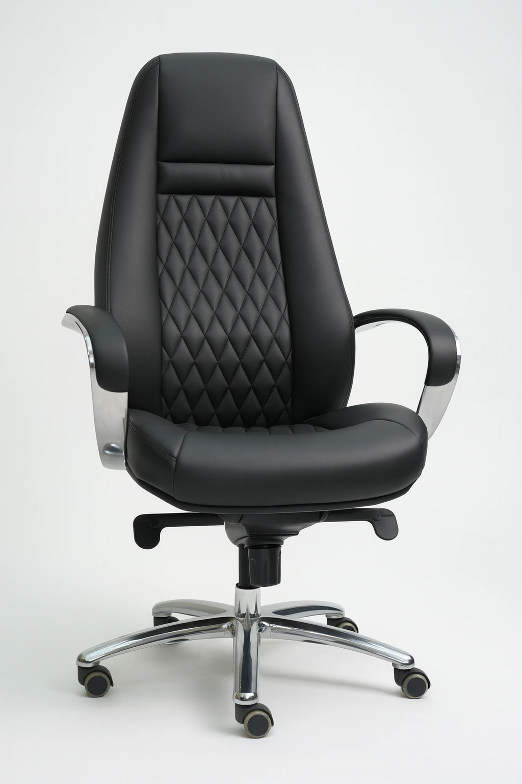 Chaise de bureau en cuir noir