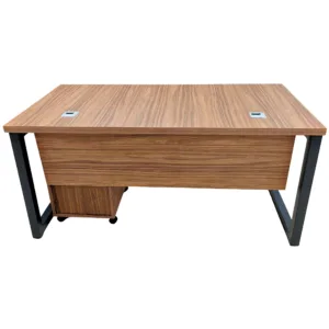 Bureau de direction en bois et métal avec caisson 3 tiroirs – 160x80 cm