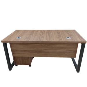 Bureau de direction en bois et métal avec caisson 3 tiroirs – 160x80 cm