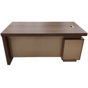Bureau de direction moderne 160x78 cm en bois brun châtaigne – Élégance et robustesse