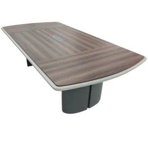 Table de réunion professionnelle 240×120 cm en MDF mélaminé avec passe-câbles