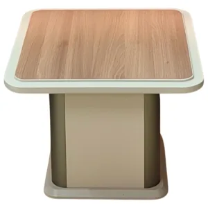 Table basse moderne 60×60 cm – Design contemporain bois et structure beige