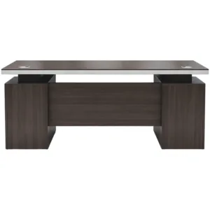Bureau professionnel avec caissons de rangement 140×70 cm– Design moderne bois foncé avec tiroirs sécurisés