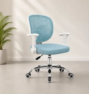 Chaise de Bureau Enfant Verte Ergonomique avec Accoudoirs – Siège Réglable à Roulettes